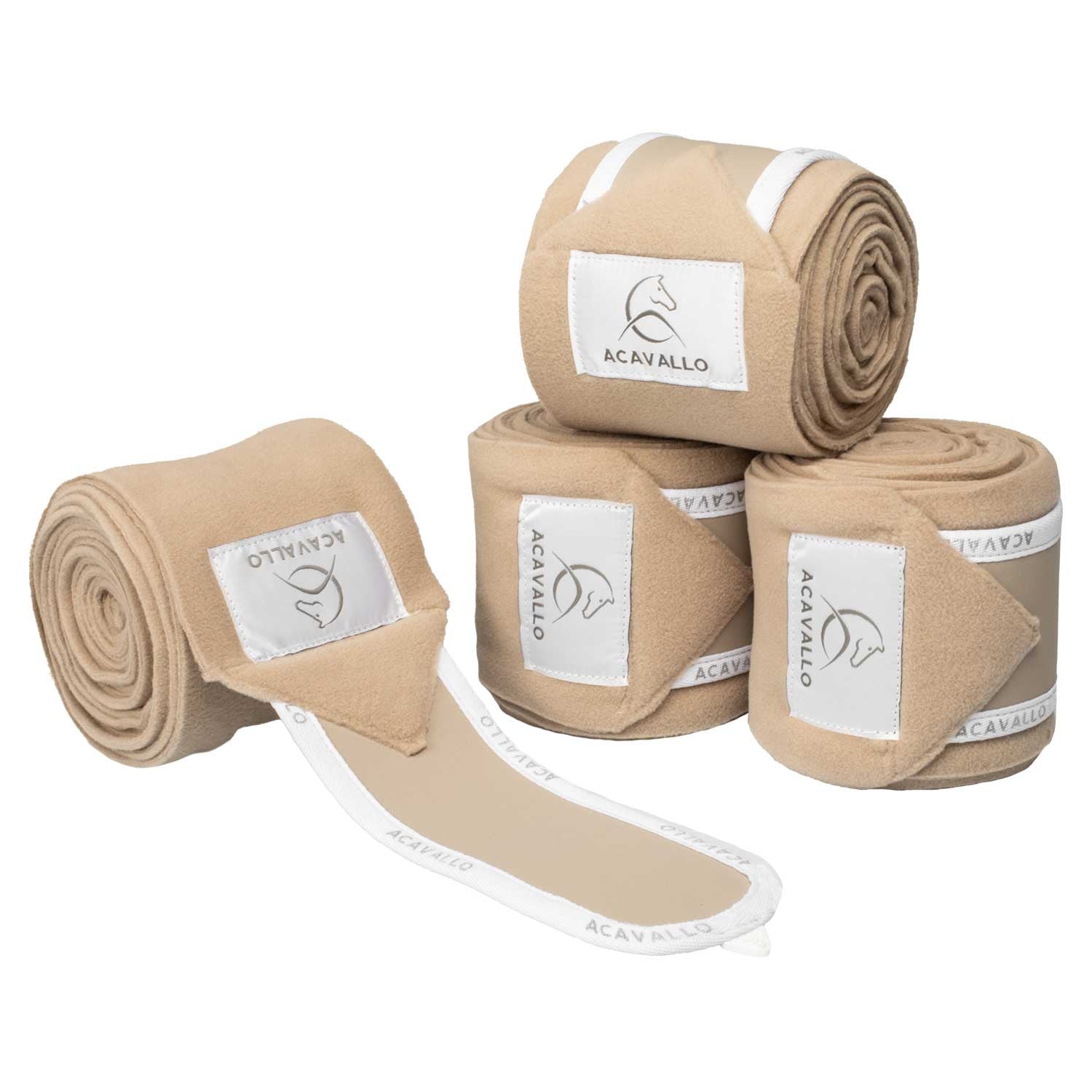 Anti-pilling fleece bandages hook-and-loop closure fastening.