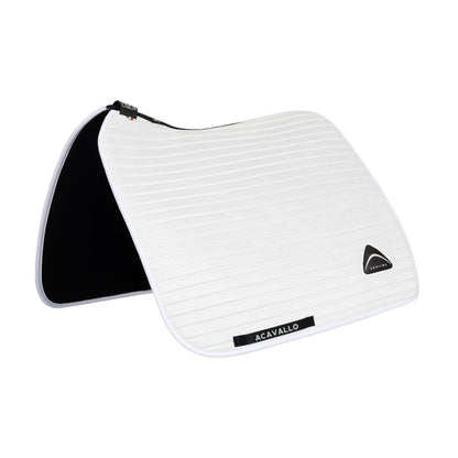 Sublime striped dressage saddle pad in technical fabric.