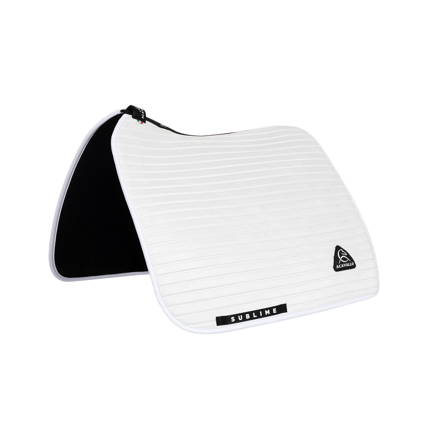 Sublime striped dressage saddle pad in suede.