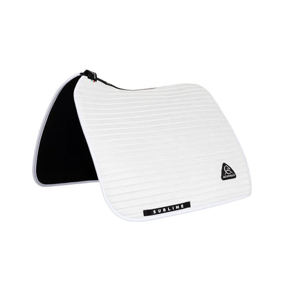 Sublime striped dressage saddle pad in suede.
