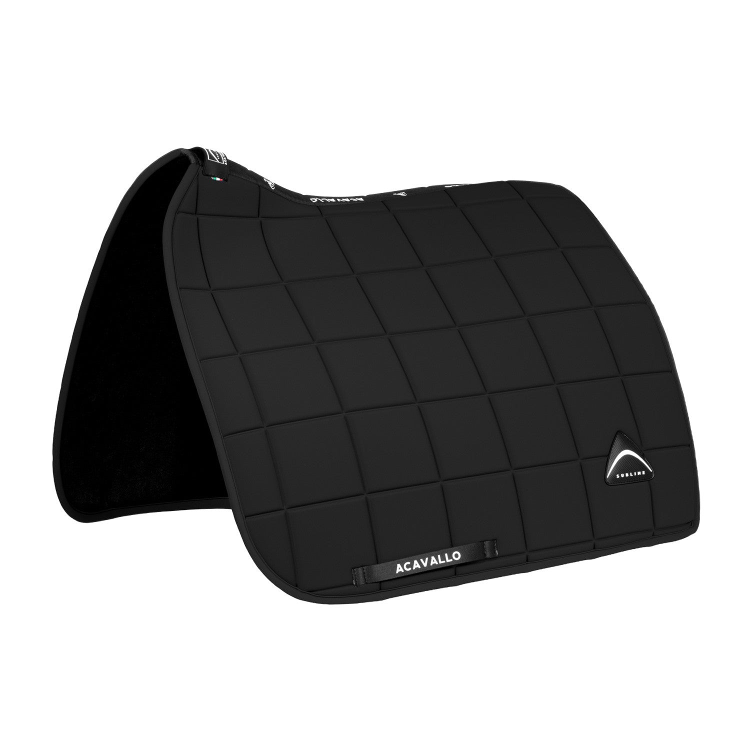 Sublime square dressage saddle pad in technical fabric.