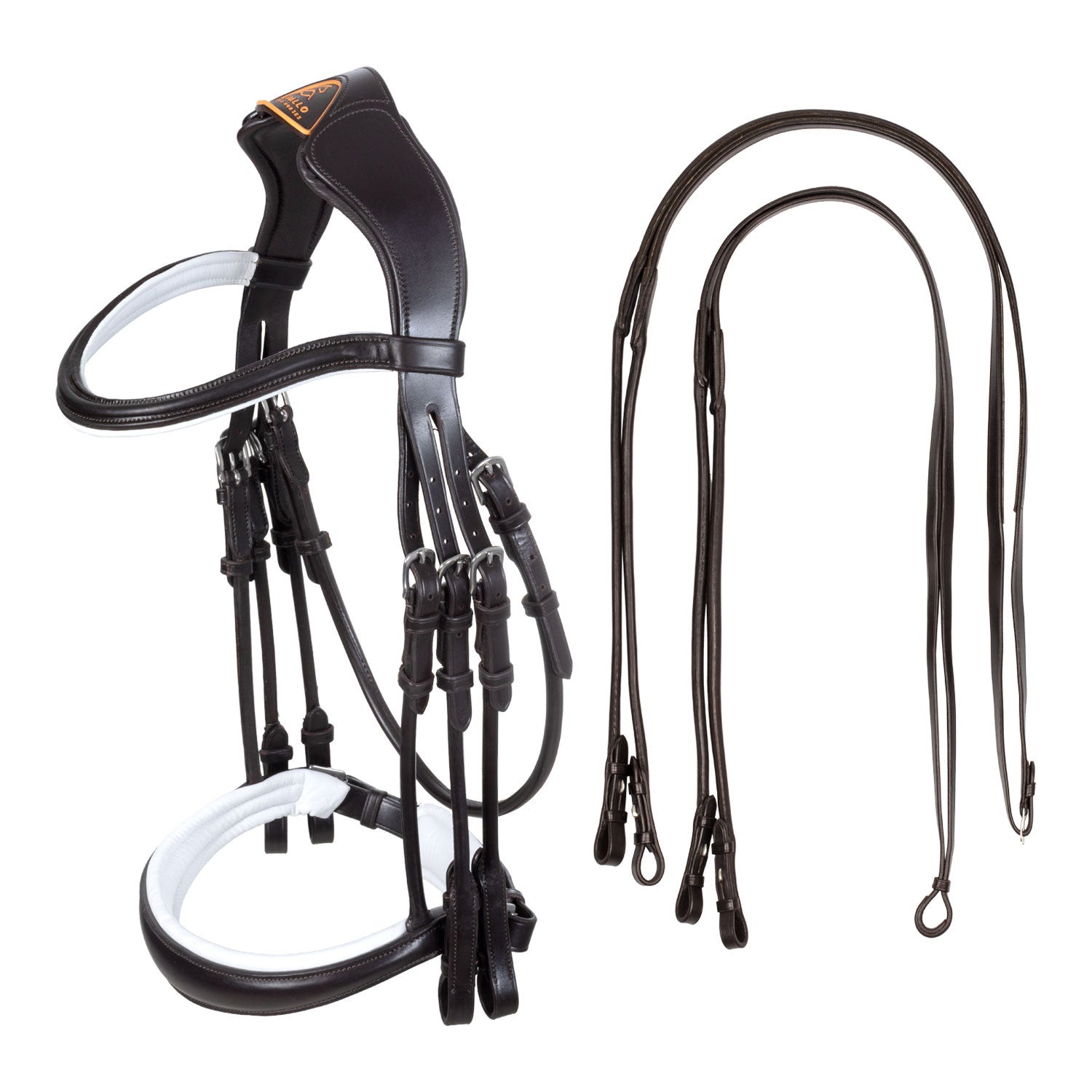 Giocanda bridle calfskin &amp; double reins.