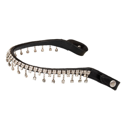 Queen browband calfskin &amp; crystals.