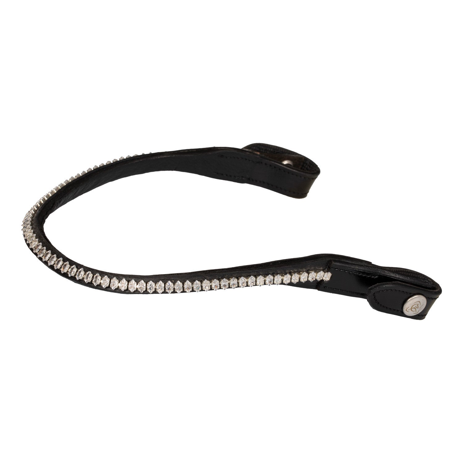 Browband calfskin &amp; oval crystals.