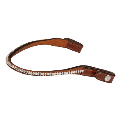 Browband calfskin &amp; oval crystals.