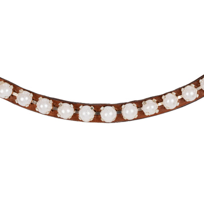 Acavallo Browband Calfskin &amp; Pearls