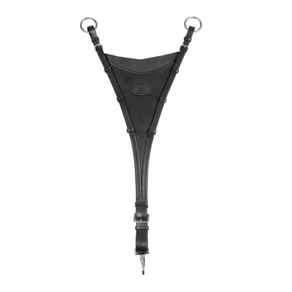 Adjustable leather bib martingale attachment.