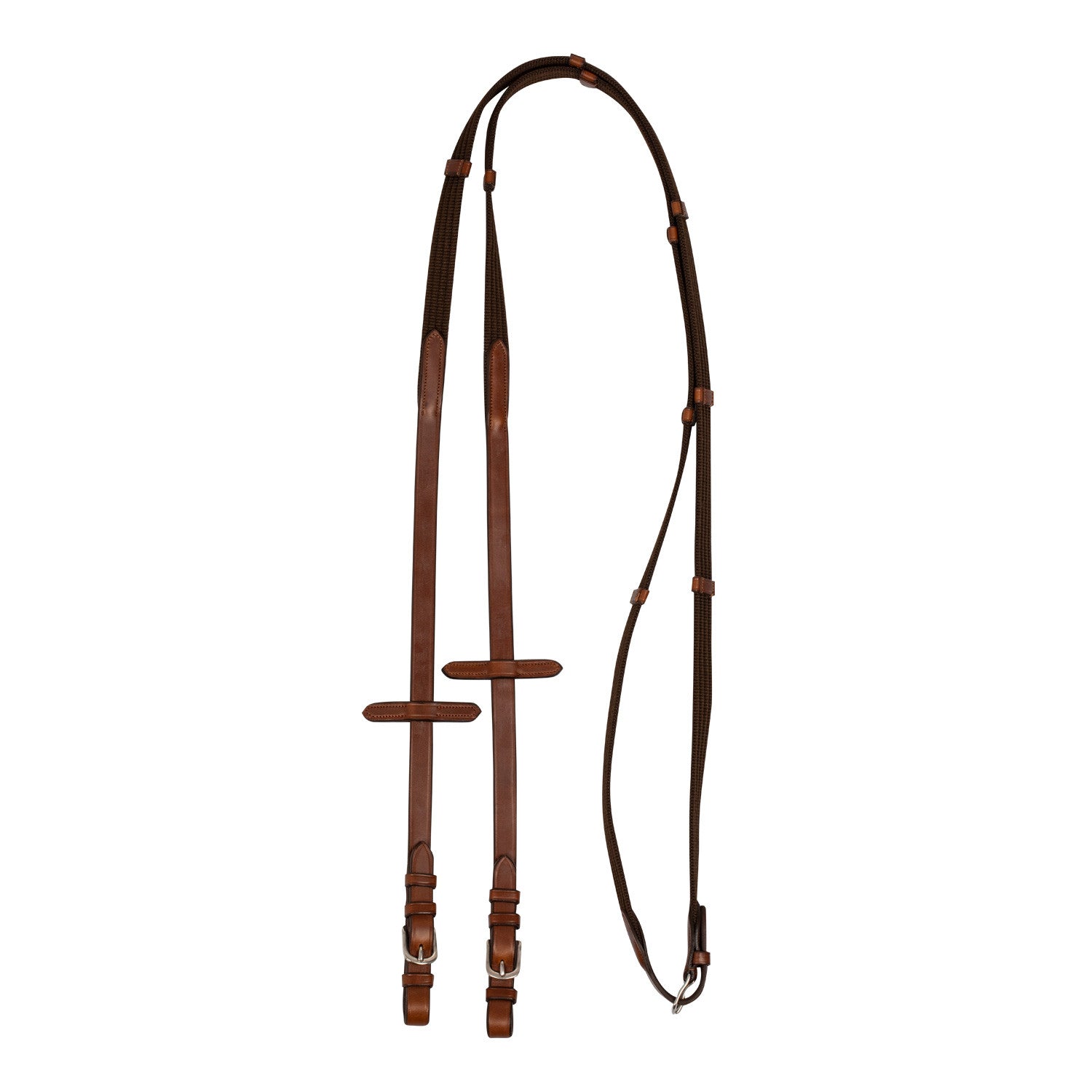Nylon reins leather loops.