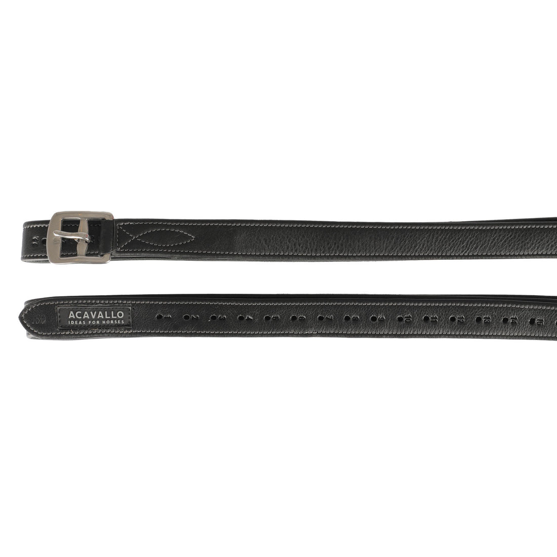 Calfskin stirrup leathers internal reinforcement.