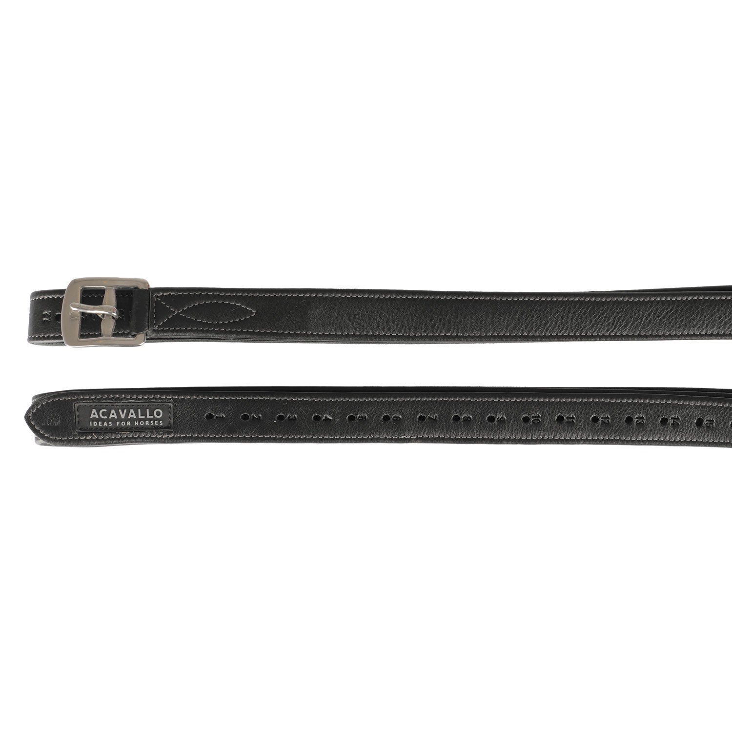Calfskin stirrup leathers internal reinforcement.