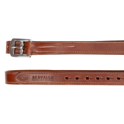 Calfskin stirrup leathers internal reinforcement.