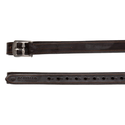 Calfskin stirrup leathers internal reinforcement.