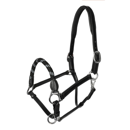 Halter anatomical leather rope noseband.