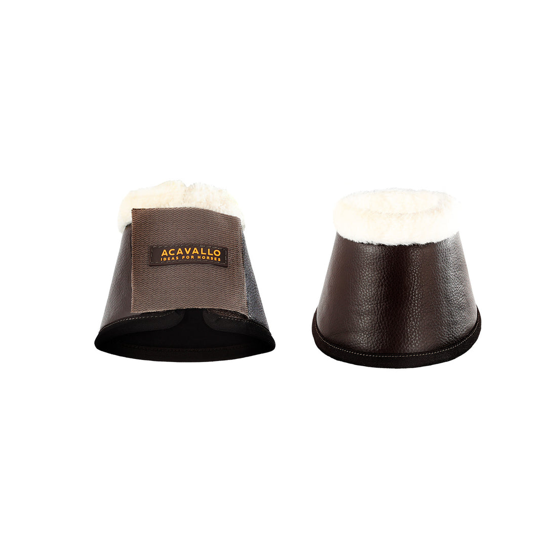 Eco-leather bell boots faux sheepskin &amp; hook-and-loop closure.