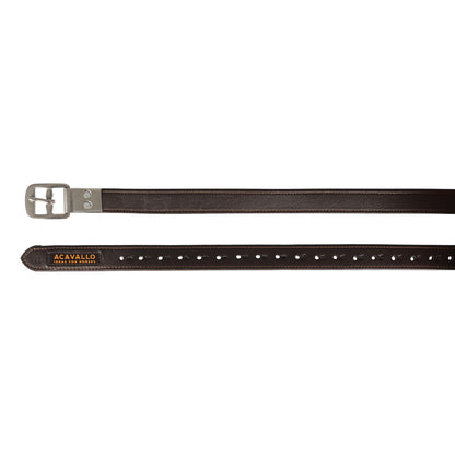 Calfskin stirrup leathers encased buckle.