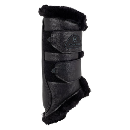 Front brushing boots eco-leather &amp; faux sheepskin.