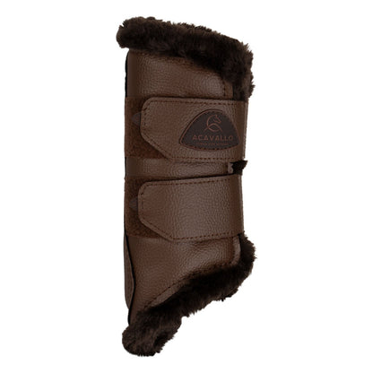 Front brushing boots eco-leather &amp; faux sheepskin.