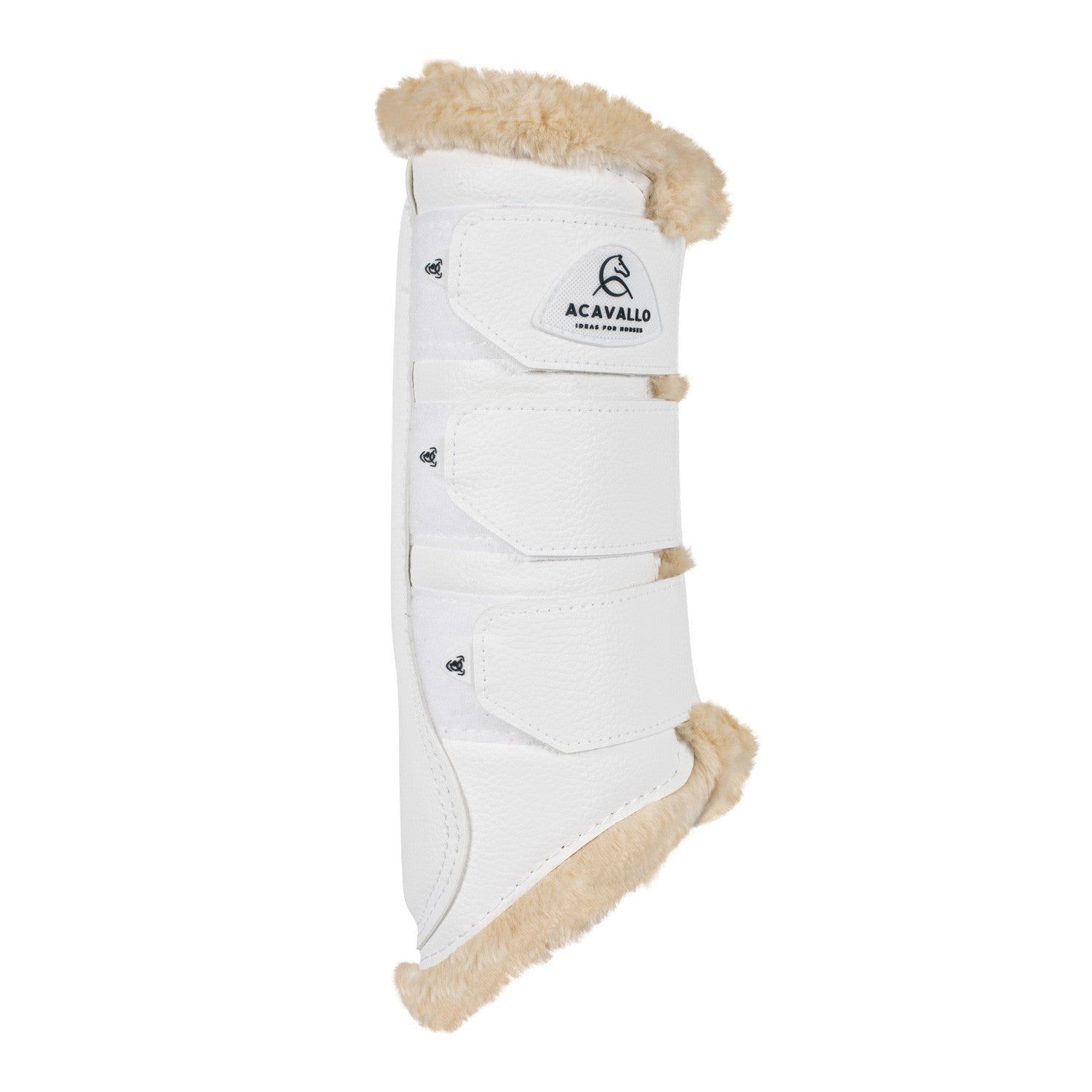 Hind brushing boots faux leather &amp; faux sheepskin.