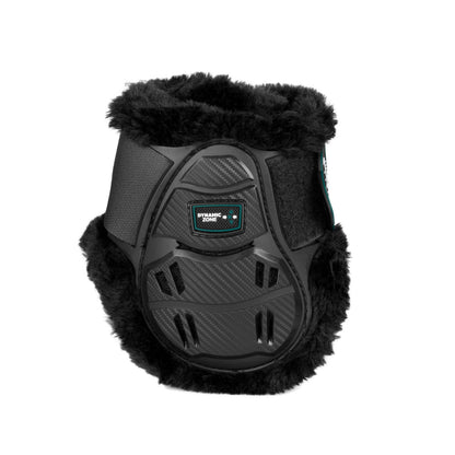 Skeleton Dynamic Zone fetlock boots with synthetic sheepskin.