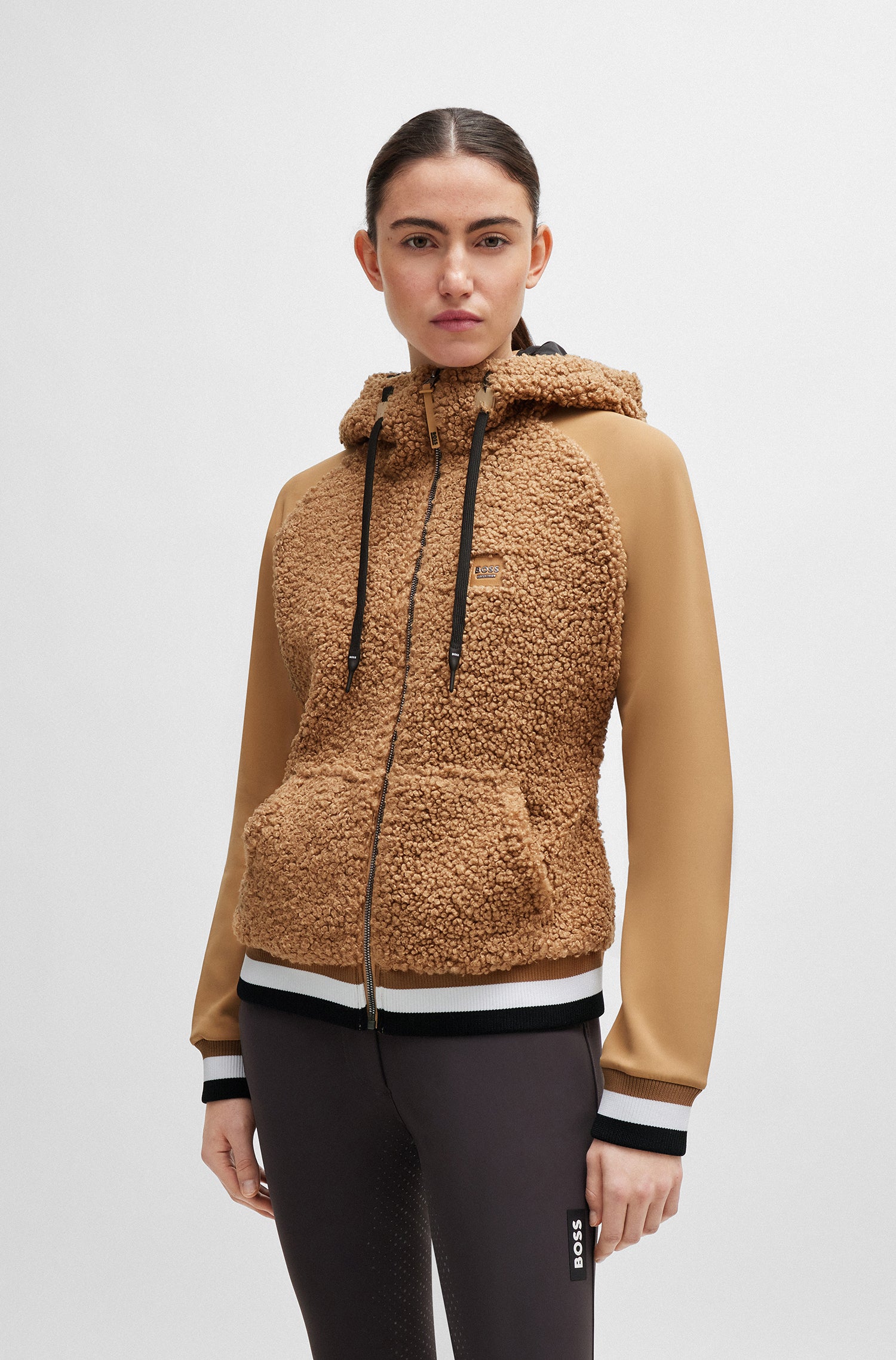 Boss Riva Teddy Ladies Hybrid Zip Hoodie