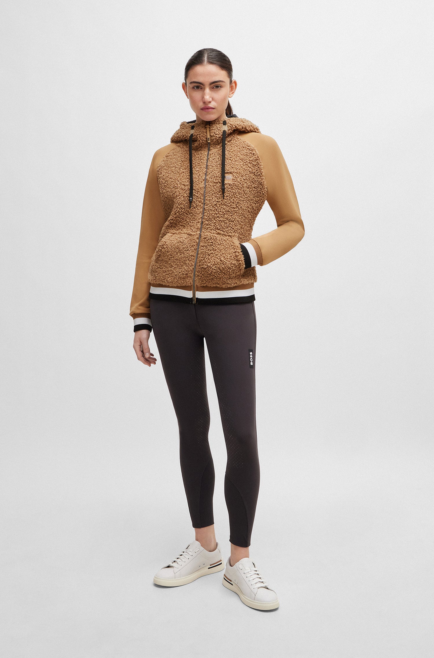 Boss Riva Teddy Ladies Hybrid Zip Hoodie