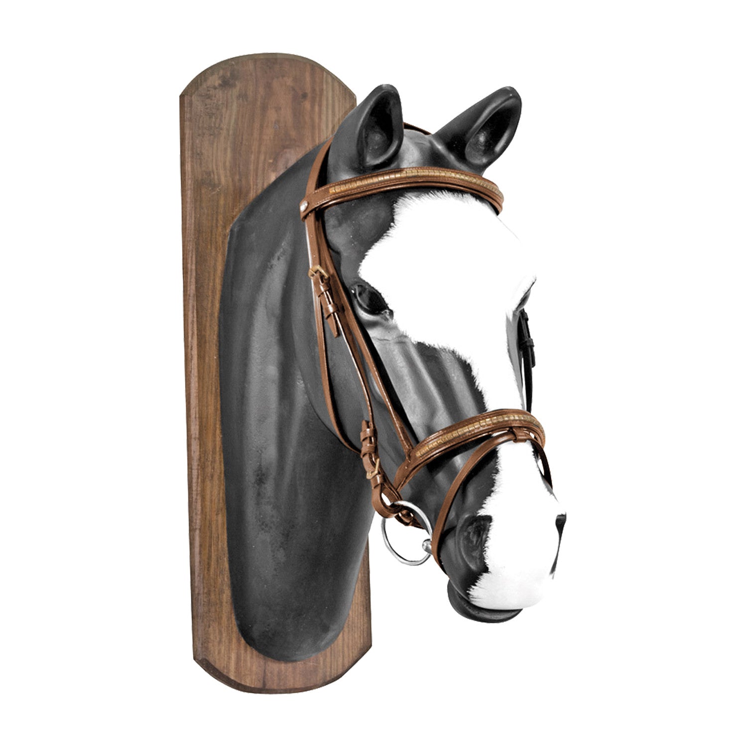 DERBY BRIDLE WITH  GOLD CLINCHER AND RUBBER REINS.
