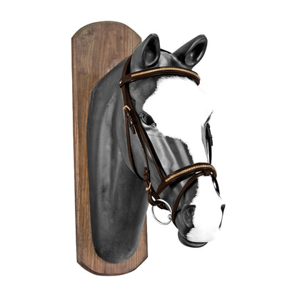 DERBY BRIDLE WITH  GOLD CLINCHER AND RUBBER REINS.