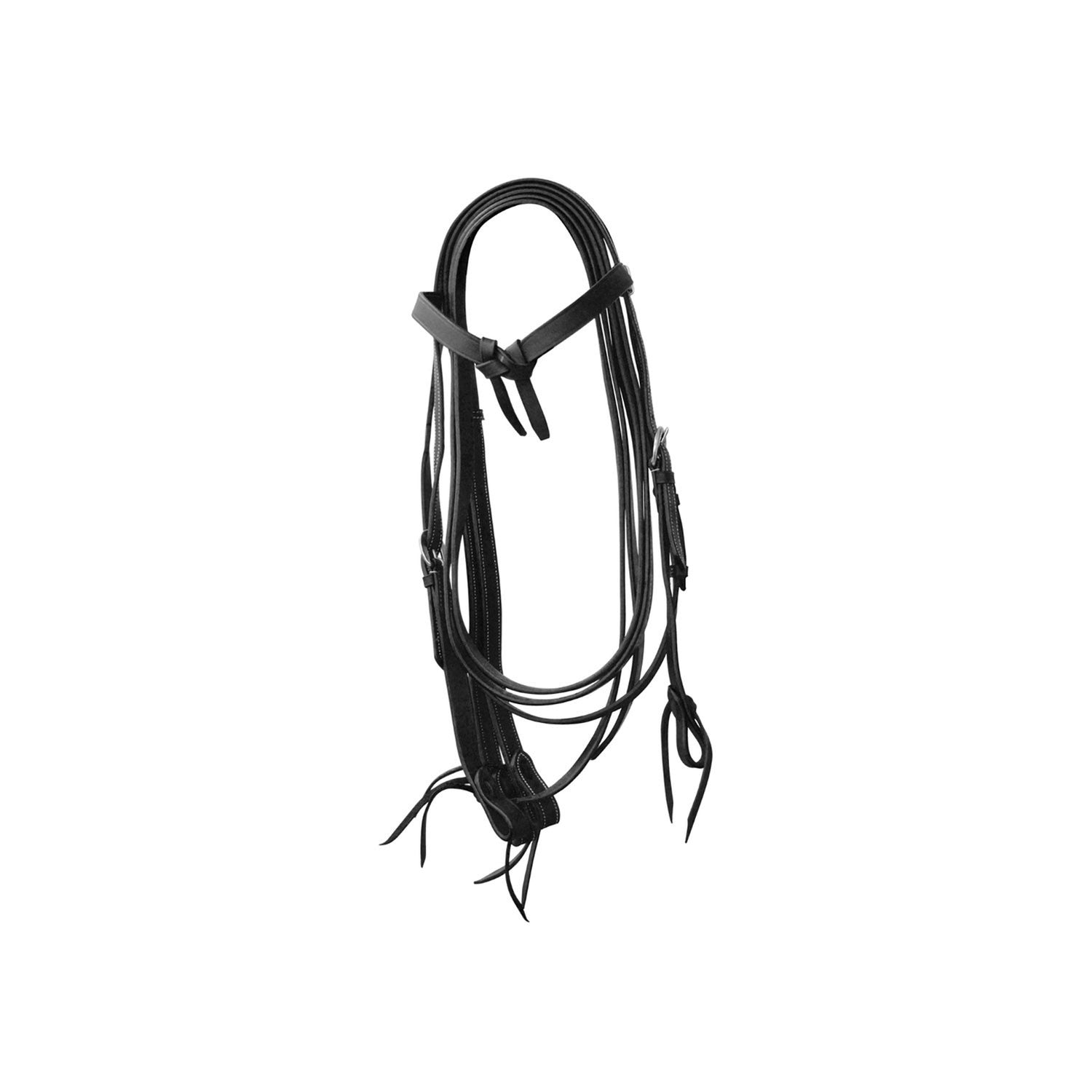 BOW WESTERN BRIDLE SMOOTH LEATHER WITH REINS.