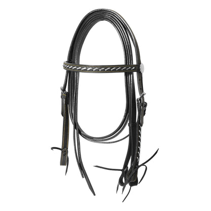LAKOTA WESTERN SILVER WIRE BRIDLE WITH REINS.