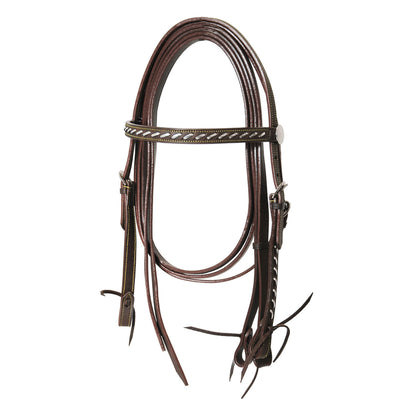 LAKOTA WESTERN SILVER WIRE BRIDLE WITH REINS.