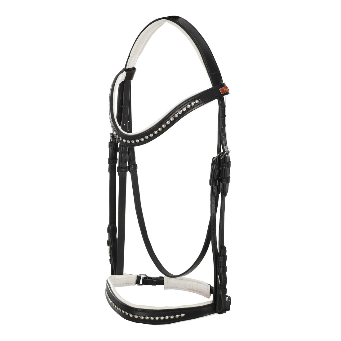 DRESSAGE BRIDLE NOSE BAND WITH GLITTER.