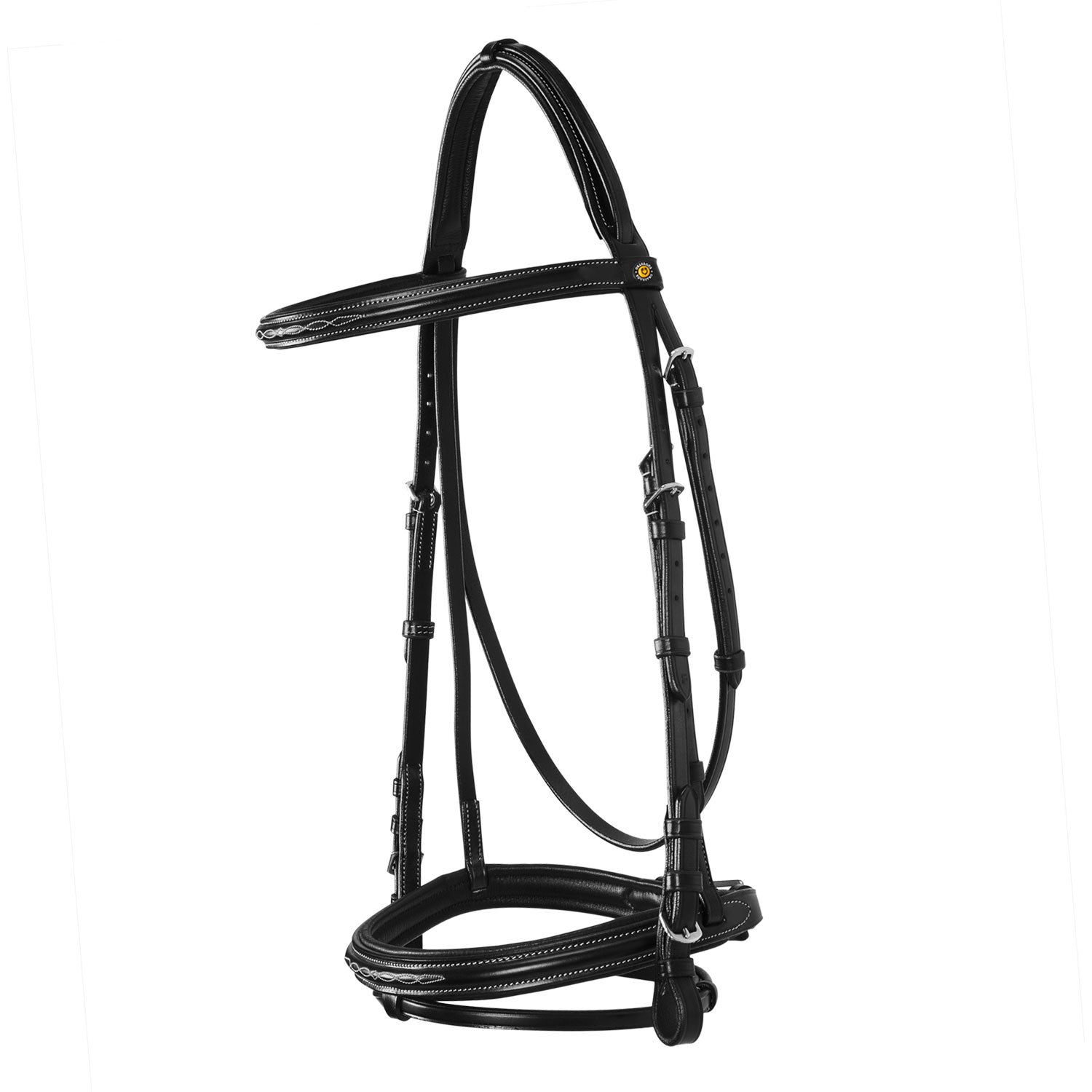 Leather English bridle with embroideries NEW.