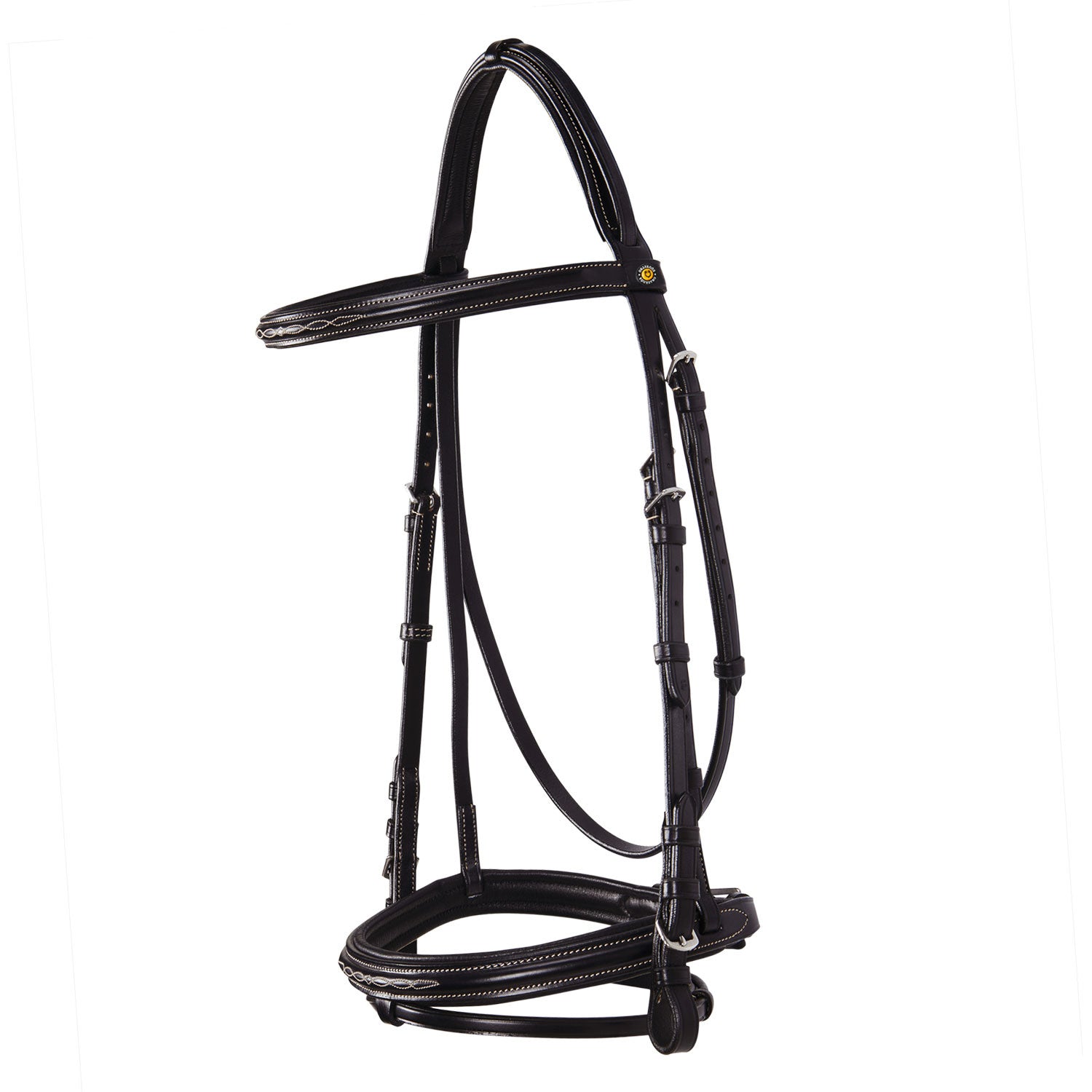 Leather English bridle with embroideries NEW.