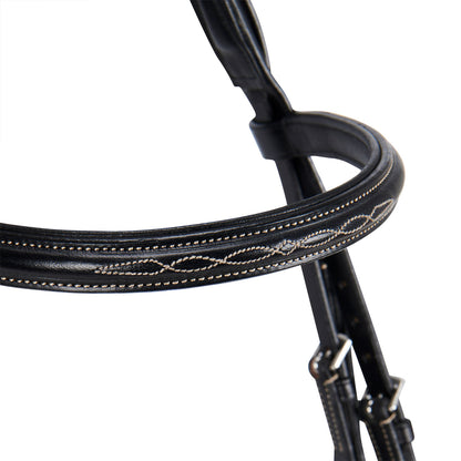 Leather English bridle with embroideries