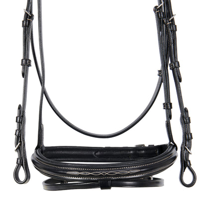 Leather English bridle with embroideries