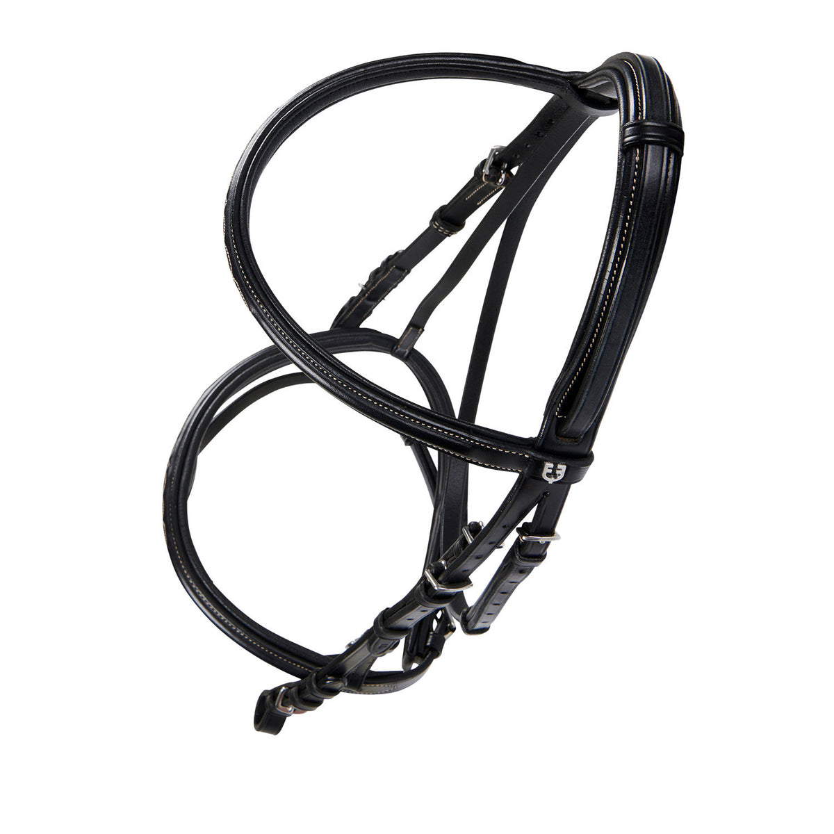 Leather English bridle with embroideries