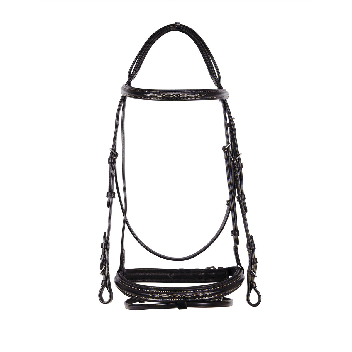 Leather English bridle with embroideries