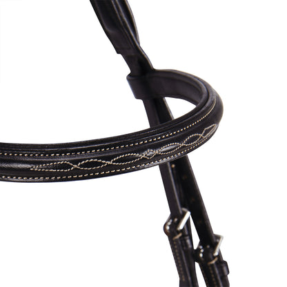 Leather English bridle with embroideries