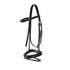 English leather bridle with rubber reins.