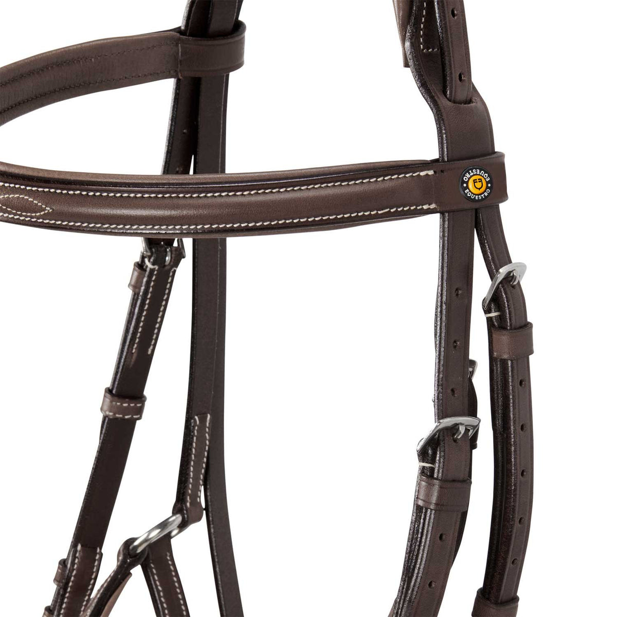 Bridle with mexican noseband and synthetic sheepskin