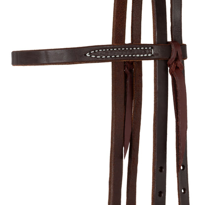 BROWBAND BLACK STEEL BUCKLE OILED WESTERN BRIDLE