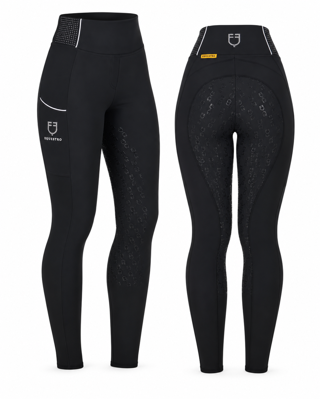 Equestro Ladies Slim Fit Riding Leggings With Rhinestones
