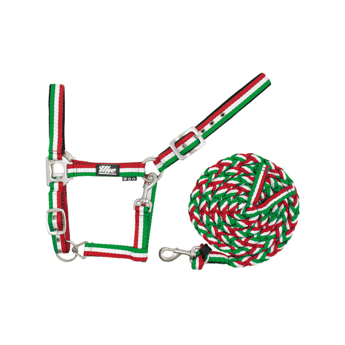 NYLON HALTER WITH LEAD 3 TONE COLORS.