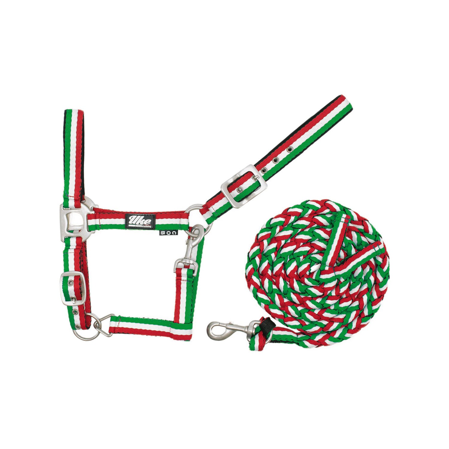 NYLON HALTER WITH LEAD 3 TONE COLORS.