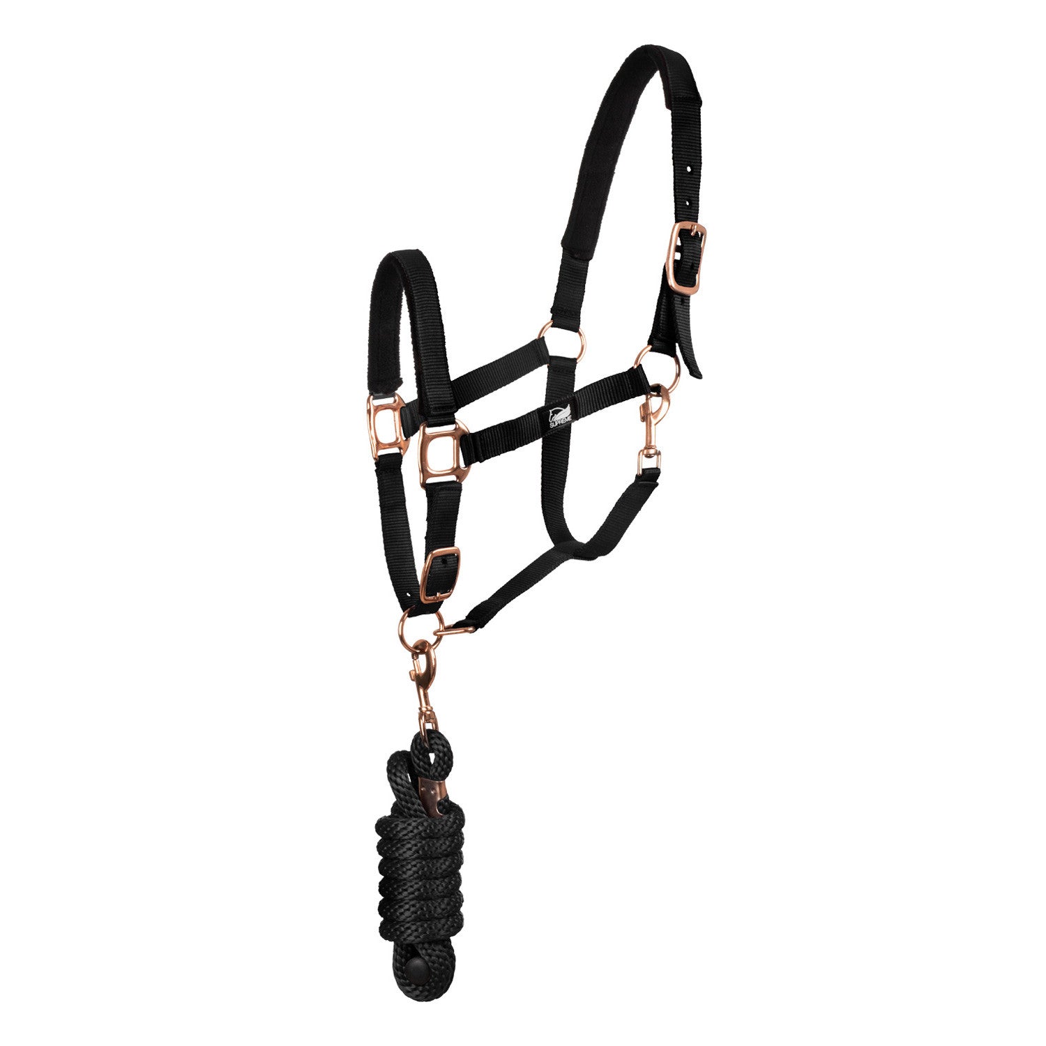 ROSE GOLD LINE NYLON HALTER + LEAD.