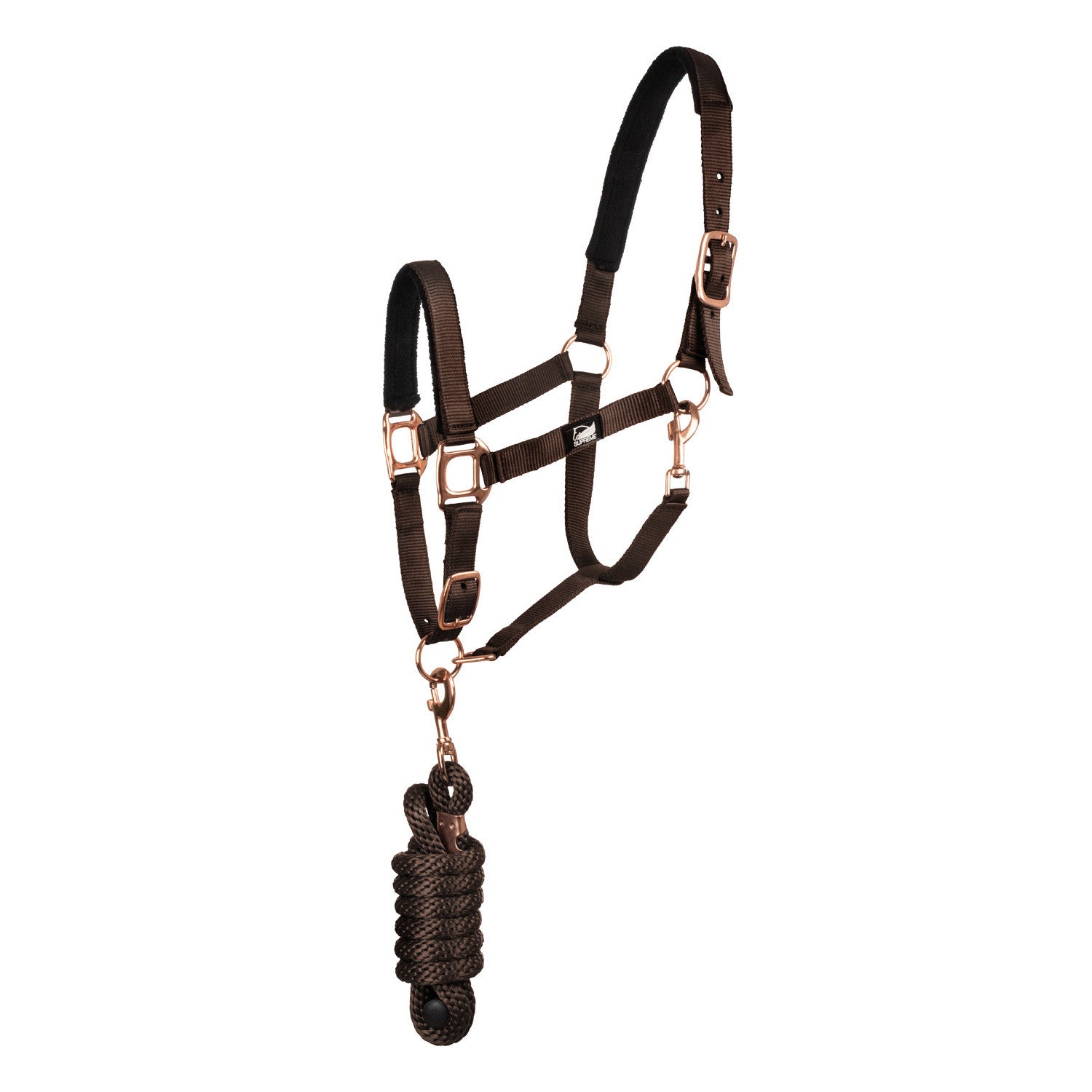 ROSE GOLD LINE NYLON HALTER + LEAD.