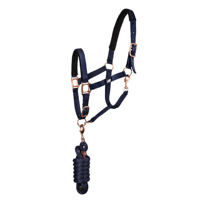 ROSE GOLD LINE NYLON HALTER + LEAD