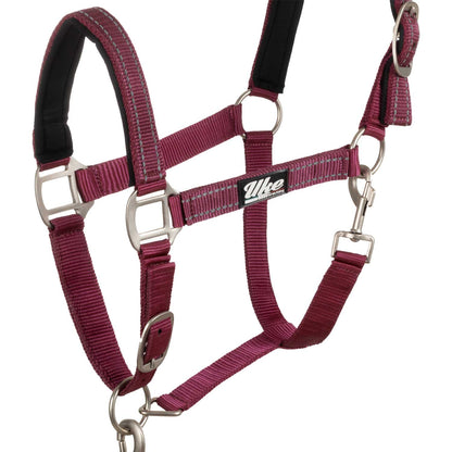SYNTHETIC HALTER WITH LEAD  SOLID COLOR WITH REFLECTIVE STRIPES
