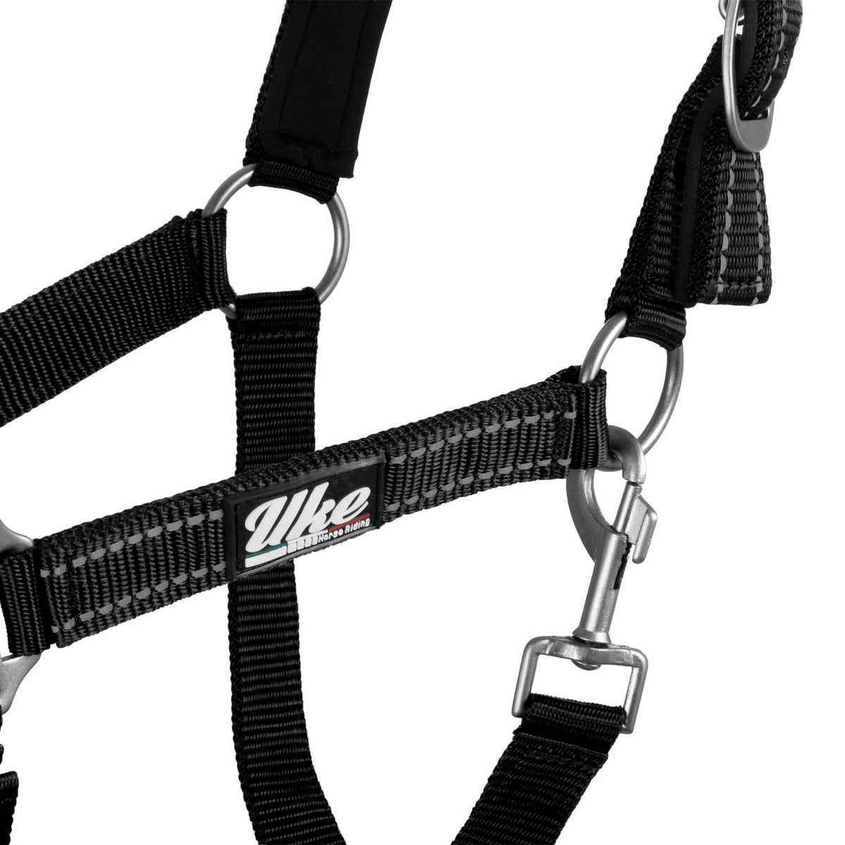 SYNTHETIC HALTER WITH LEAD  SOLID COLOR WITH REFLECTIVE STRIPES