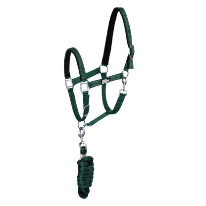 SYNTHETIC HALTER WITH LEAD  SOLID COLOR WITH REFLECTIVE STRIPES